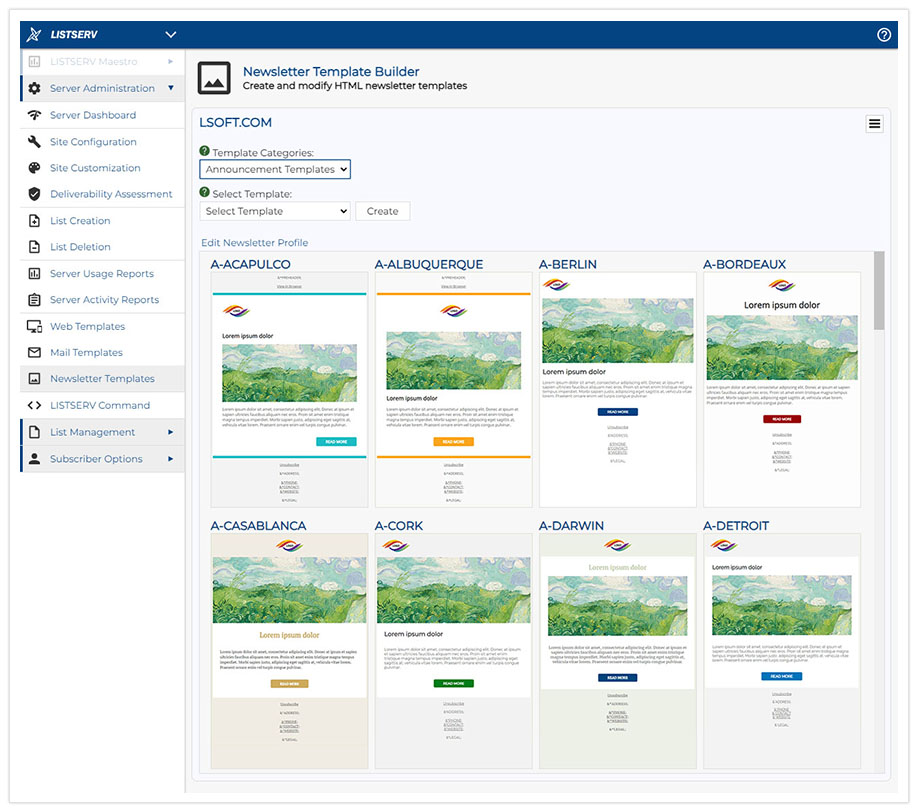 LISTSERV Announcement Templates