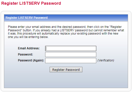 Register Password Screen